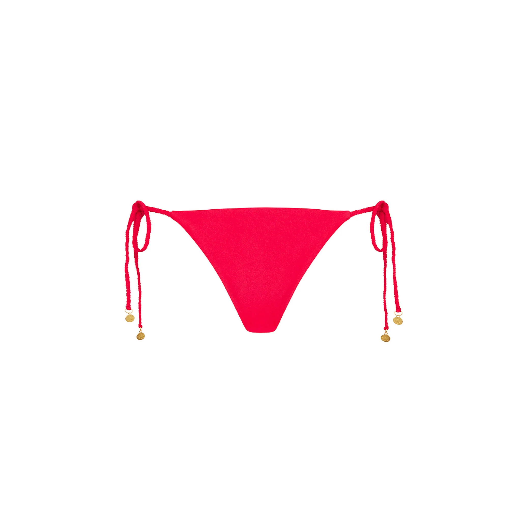 Braided Thong Tie Side Bikini Bottom - Cherry Crush - Image 10