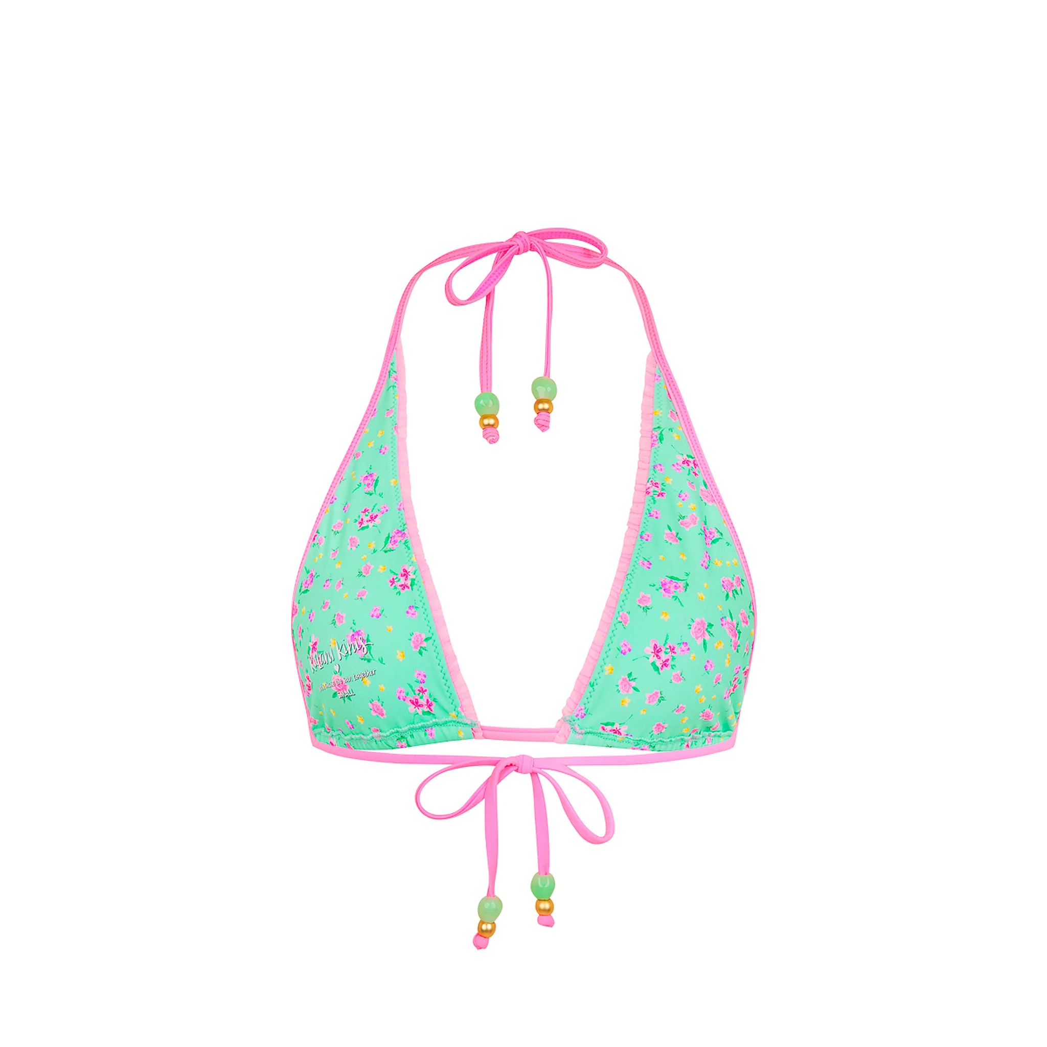 Decorative Bind Halter Bikini Top - Mint Macaron - Image 11