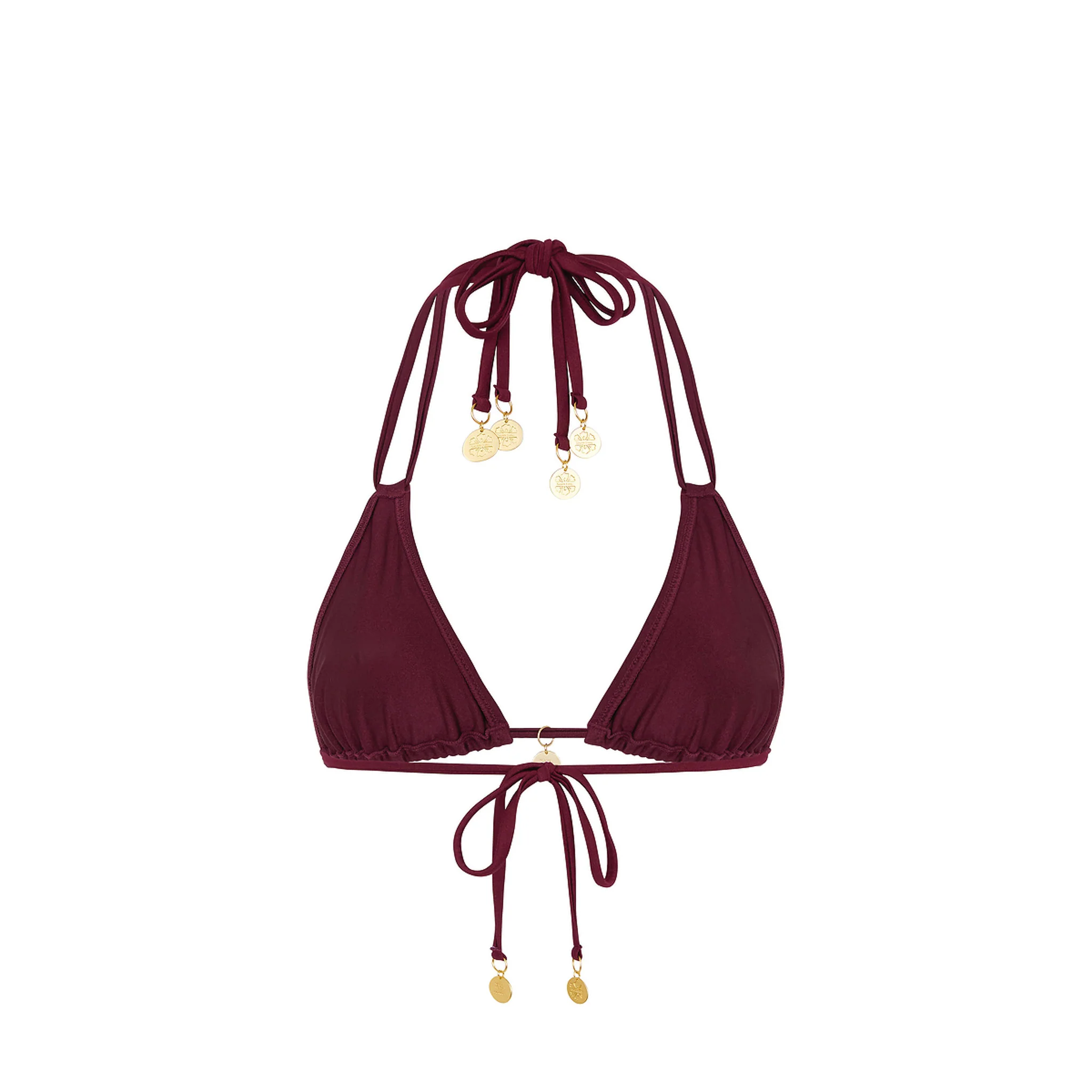 Halter Bralette Bikini Top - Sangria - Image 10