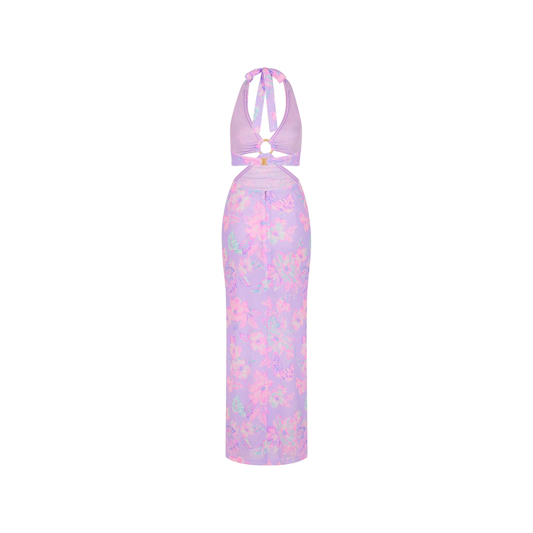 Halter Cut Out Maxi Dress - Lilac Love - Image 11