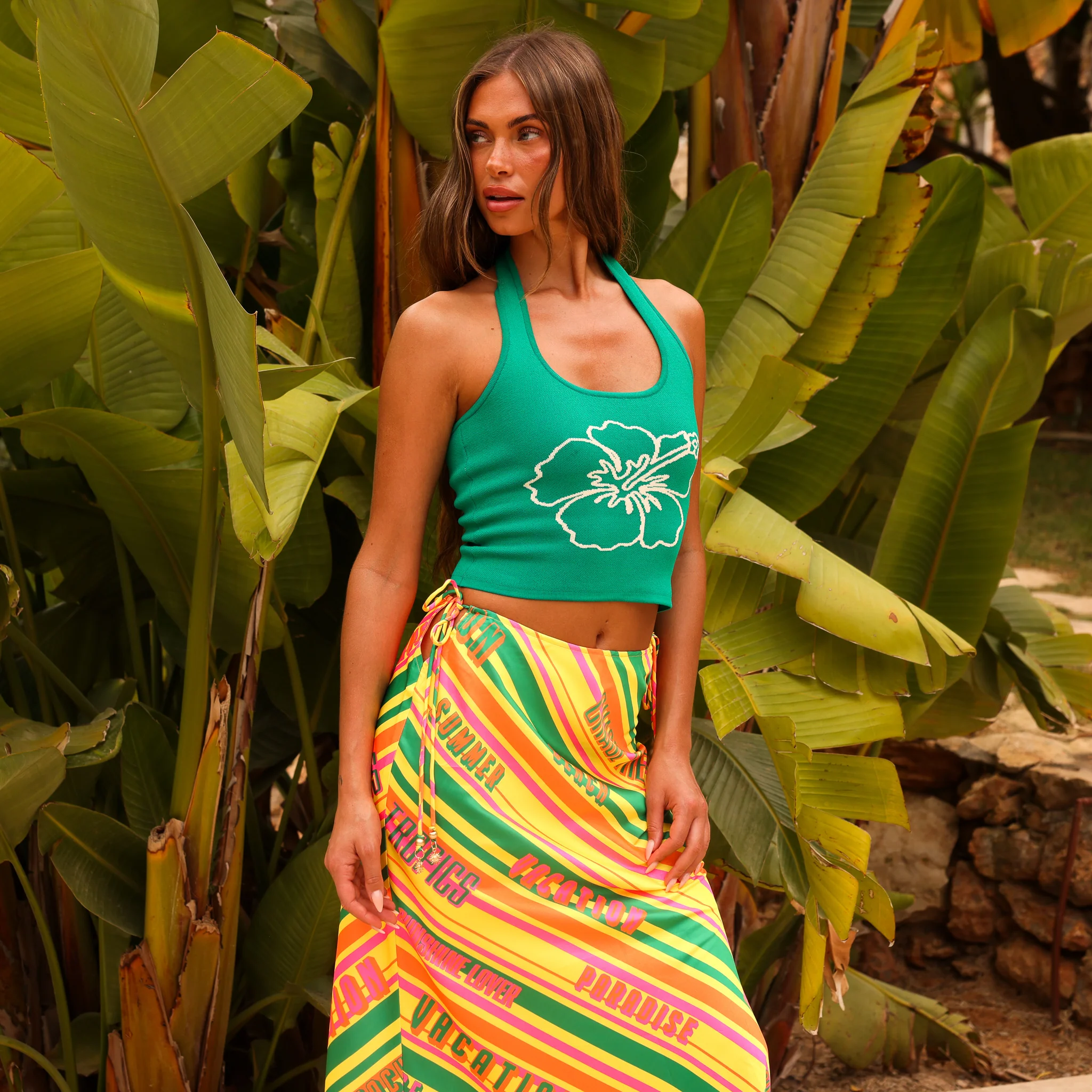 Knit Halter Tank Top - Green Envy - Image 10