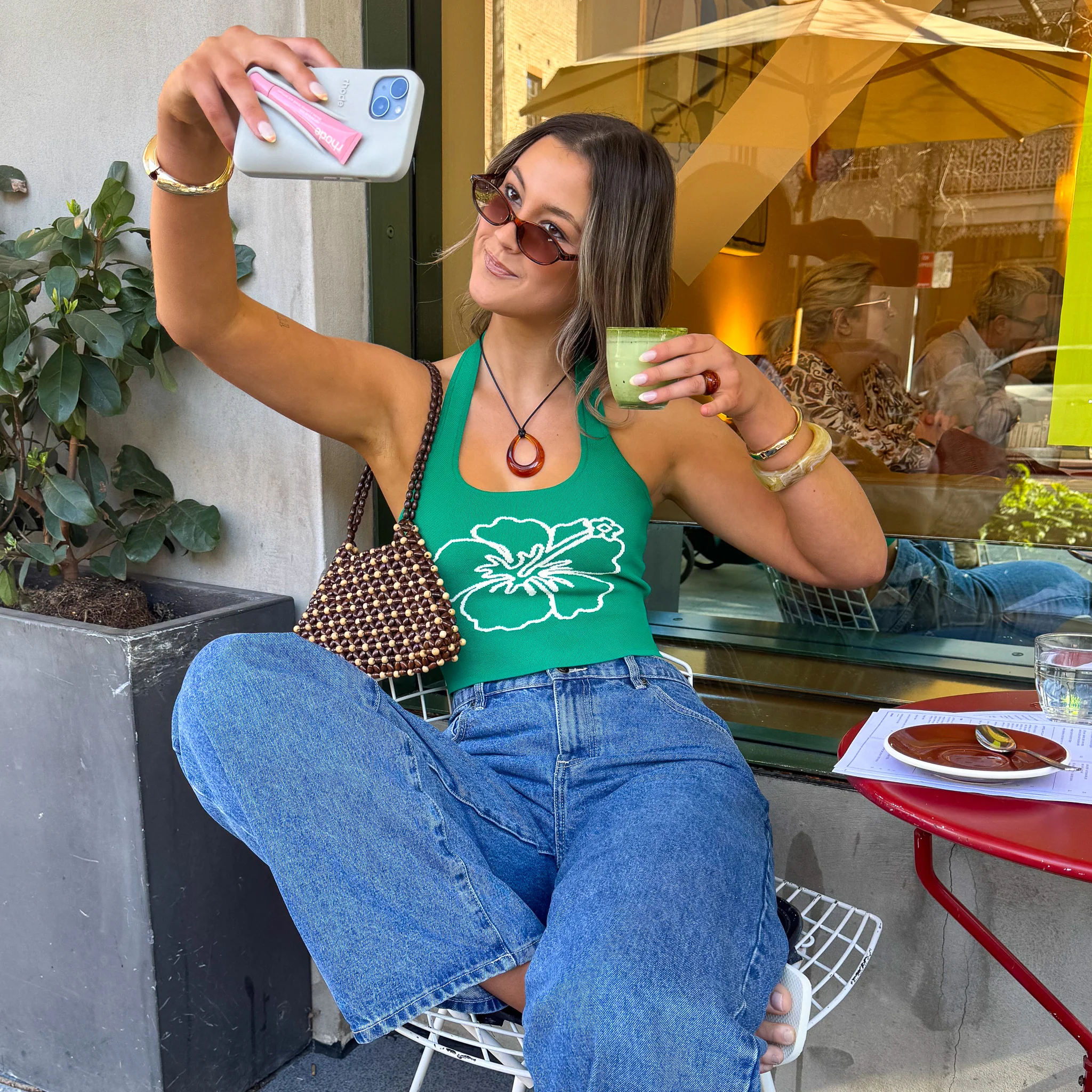 Knit Halter Tank Top - Green Envy - Image 9