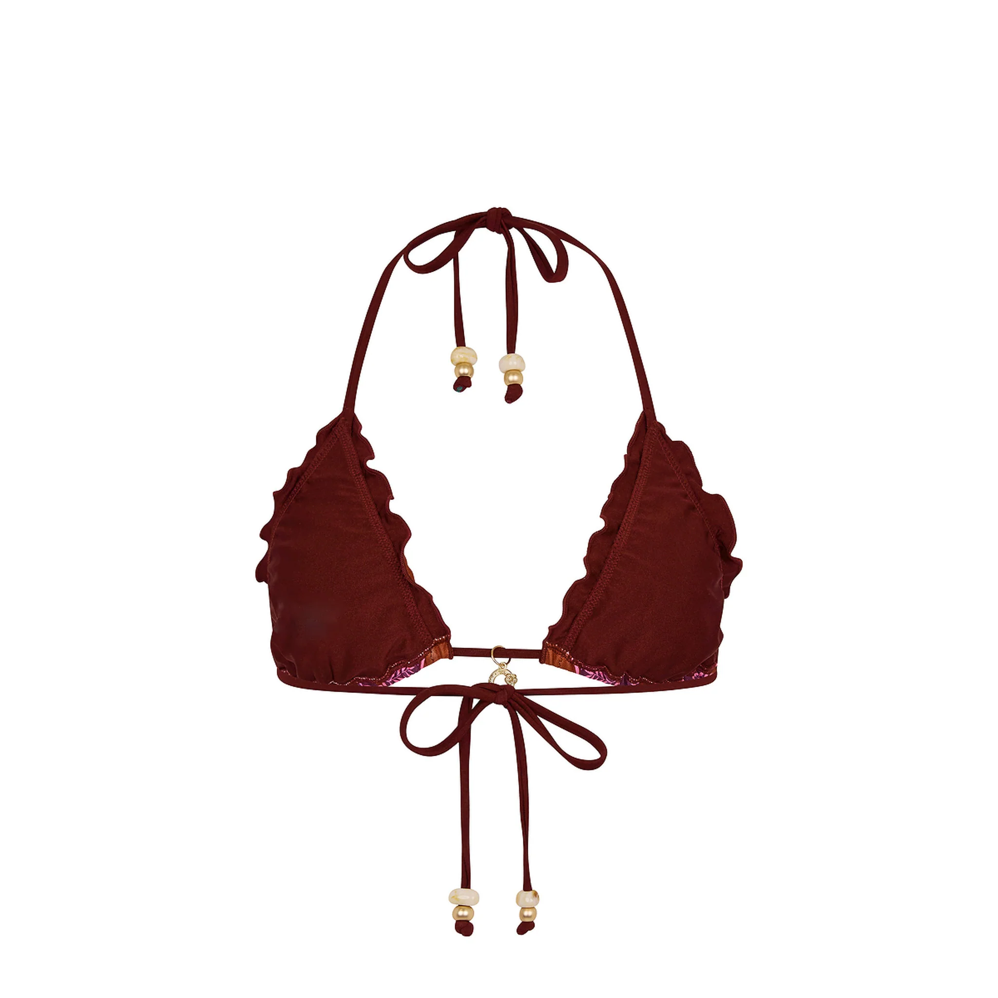 Lettuce Edge Bralette Bikini Top - Whiskey Waves - Image 10