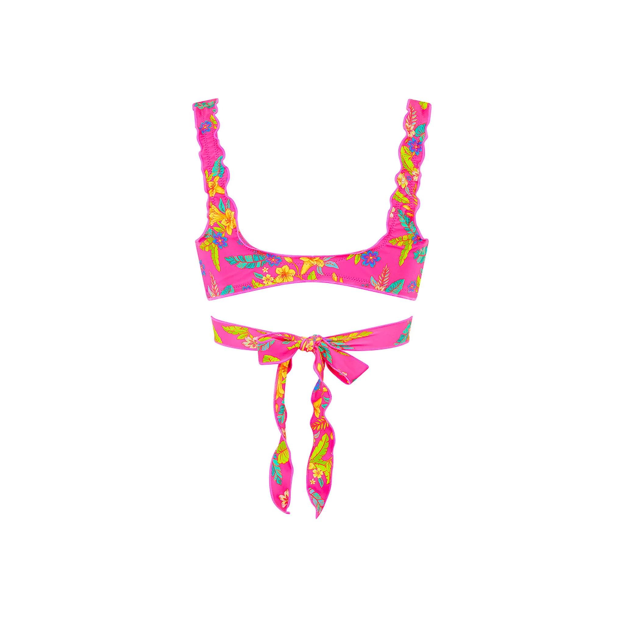 Lettuce Edge Wrap Bikini Top - Viva Vacation - Image 12