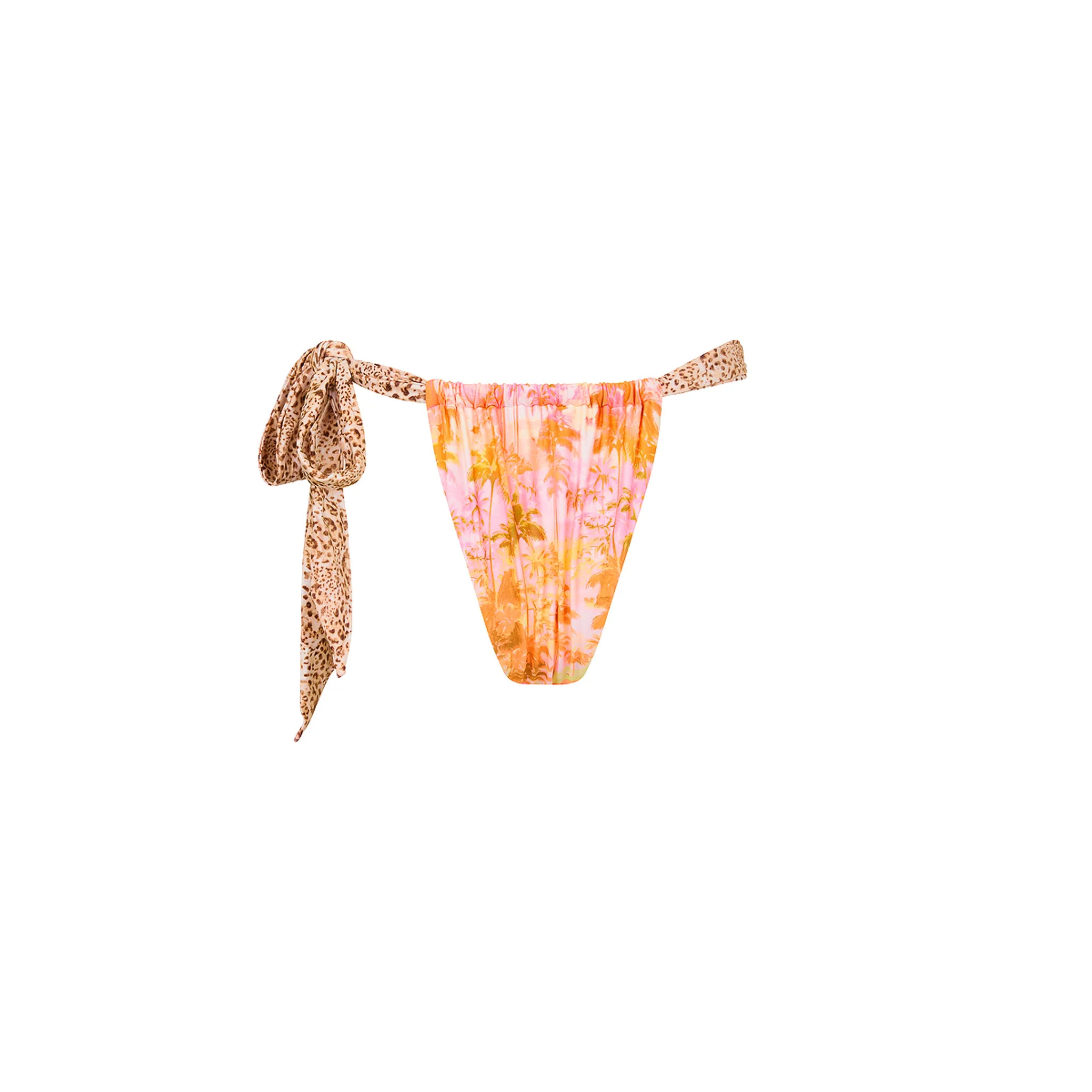 Soft Tie Ruched Thong Bikini Bottom - Wild Skies - Image 10
