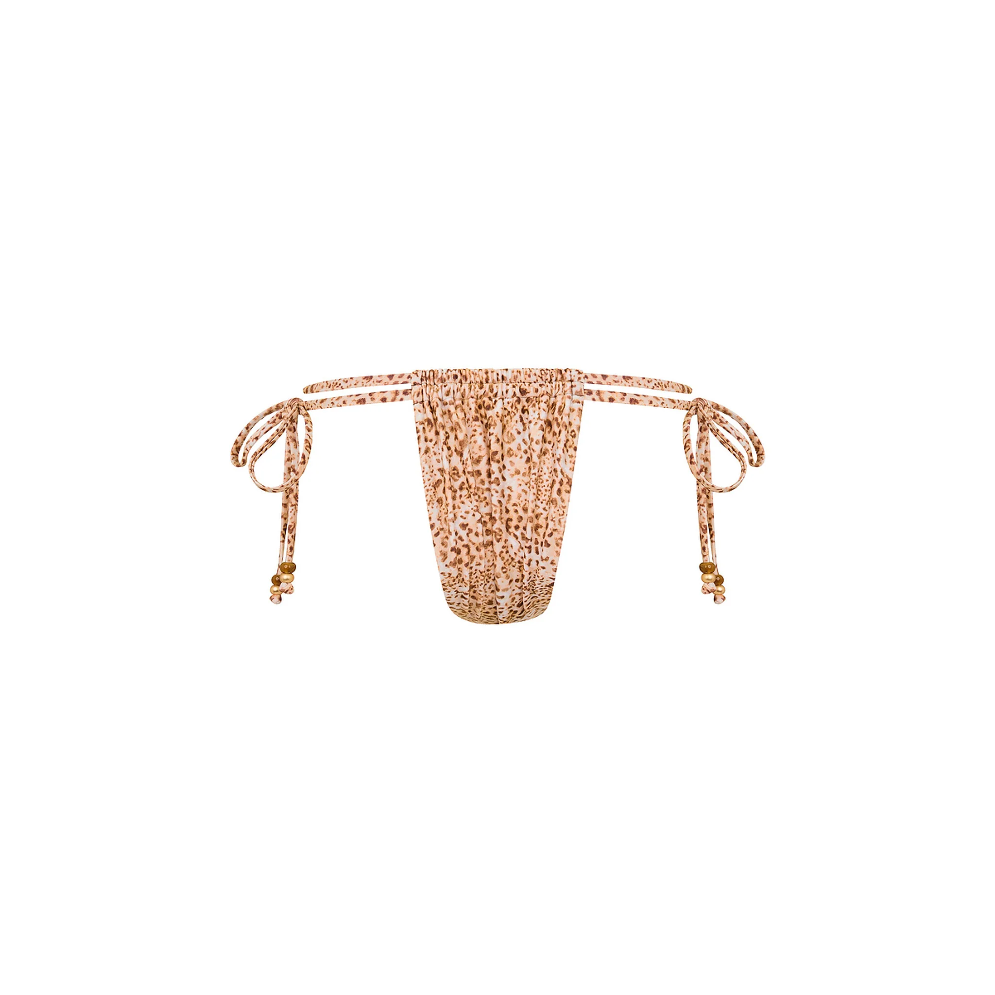 Tie Ruched Thong Bikini Bottom - Wild Skies - Image 8