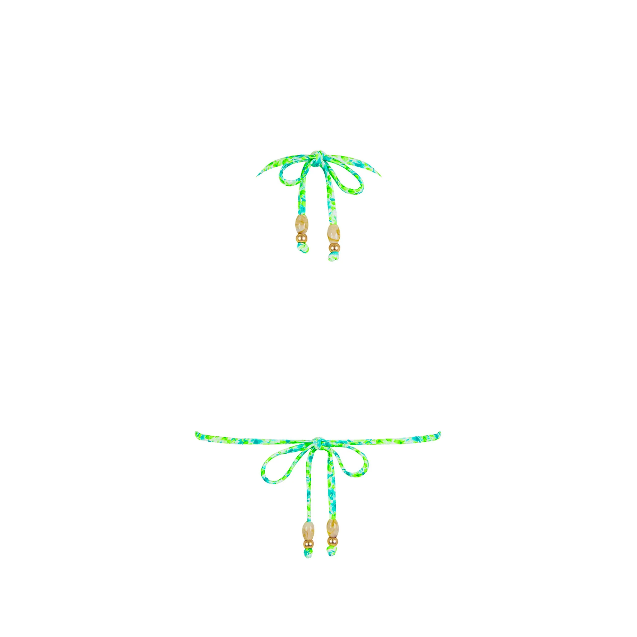 Trio Ring Triangle Bikini Top - Apple Blossom - Image 10